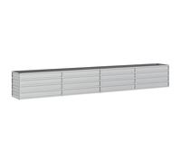 vidaXL Lit surélevé de jardin 320 x 40 x 45 cm – Acier galvanisé argenté