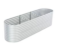 Vidaxl Lit Surélevé De Jardin 320x80x81 Cm Acier Galvanisé Argenté Gris