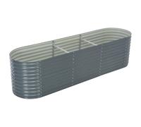 Vidaxl Lit Surélevé De Jardin 320x80x81 Cm Acier Galvanisé Gris Gris