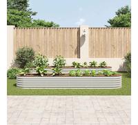 Vidaxl Lit Surélevé De Jardin 400x80x44 Cm Acier Galvanisé Argenté