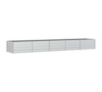 vidaXL Lit surélevé de jardin 400x80x45 cm acier galvanisé argenté