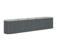 vidaXL Lit surélevé Jardinière pot de fleurs 400x80x81 cm Acier galvanisé Gris