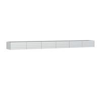 vidaXL Lit surélevé de Jardin 600x80x45 cm Acier galvanisé Argenté