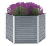 Vidaxl Lit Surélevé De Jardin Acier Galvanisé 129x129x77 Cm Gris Gris