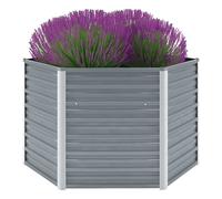 Vidaxl Lit Surélevé De Jardin Acier Galvanisé 129x129x77 Cm Gris Gris