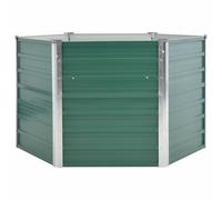 Vidaxl Lit Surélevé De Jardin Acier Galvanisé 129x129x77 Cm Vert Vert