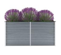 Vidaxl Lit Surélevé De Jardin Acier Galvanisé 160x40x77 Cm Gris Gris