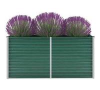 vidaXL Lit surélevé de jardin Acier galvanisé 160x40x77 cm Vert Vert G