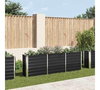 vidaXL Lit surélevé de jardin Acier galvanisé 240 x 40 x 77 cm Anthracite