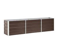 vidaXL Lit surélevé de Jardin Acier galvanisé 240x40x45 cm Marron