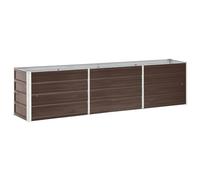 vidaXL Lit surélevé de Jardin Acier galvanisé 240x40x45 cm Marron