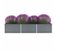 vidaXL Lit surélevé de jardin Acier galvanisé 240x80x45 cm Gris