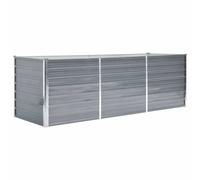 Vidaxl Lit Surélevé De Jardin Acier Galvanisé 240x80x77 Cm Gris Gris