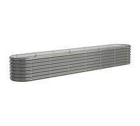 vidaXL Lit surélevé de Jardin Acier galvanisé 260x40x36 cm Gris