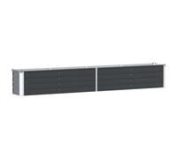 vidaXL – Bac de jardin en acier galvanisé 320x40x45 cm Anthracite fond ouvert pour fleurs et légumes