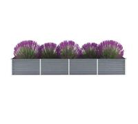 vidaXL Lit surélevé de jardin Acier galvanisé 320x80x45 cm Gris