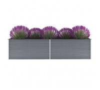 vidaXL Lit surélevé de jardin Acier galvanisé 320x80x77 cm Gris