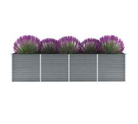 vidaXL Lit surélevé de jardin Acier galvanisé 320x80x77 cm Gris