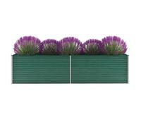 vidaXL Lit surélevé Jardinière Acier galvanisé 320 x 80 x 77 cm Vert
