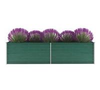 vidaXL Lit surélevé Jardinière Acier galvanisé 320 x 80 x 77 cm Vert