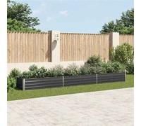 vidaXL Lit surélevé de jardin Acier galvanisé 480x80x45 cm Anthracite 47067 Gris G