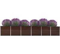vidaXL Lit surélevé de jardin Acier galvanisé 480x80x77 cm Brun