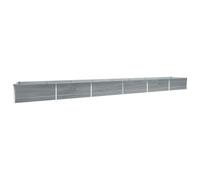 vidaXL Lit surélevé de Jardin Acier galvanisé 600x80x45 cm Gris