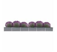 Vidaxl Lit Surélevé De Jardin Acier Galvanisé 600x80x45 Cm Gris