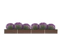 Lit Surélevé De Jardin Acier Galvanisé 600x80x45 Cm Marron Marron