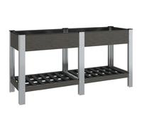 Vidaxl Lit Surélevé De Jardin Avec Étagère Gris 175x50x75 Cm Wpc