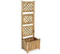vidaXL Jardinière surélevée de jardin avec treillis bambou 40 cm Marron