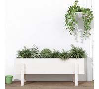 Vidaxl Lit Surélevé De Jardin Blanc 101x30x38 Cm Bois De Pin Massif