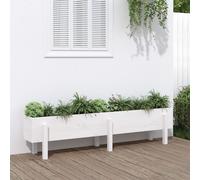 Vidaxl Lit Surélevé De Jardin Blanc 160x30x38 Cm Bois De Pin Massif