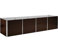 Vidaxl Lit Surélevé De Jardin Marron 320x80x77 Cm Acier Galvanisé Marron