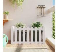 vidaXL Lit Surélevé de Jardin Design de Clôture, Bac à Fleurs, Pot de Plantes, Jardinière de Jardin, Marron 100x50x50 cm Bois de Pin Massif