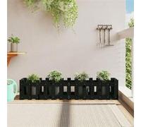 vidaXL Lit surélevé de jardin design de clôture 150x30x30cm pin massif 832489 Noir G