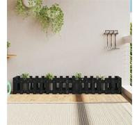vidaXL Lit surélevé de jardin design de clôture 200x30x30cm pin massif 832504 Noir G