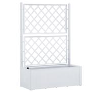 vidaXL Lit surélevé de jardin et treillis et système d'arrosage Blanc