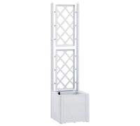 Vidaxl Lit Surélevé De Jardin Et Treillis Et Système D'arrosage Blanc Blanc