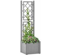 Lit Surélevé de Jardin Treillis Système d'Arrosage Anthracite Patio vidaXL