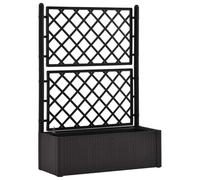 vidaXL Lit Surélevé de Jardin et Treillis et Système d'Arrosage Jardinière Boîte à Fleurs Bac à Plantes Boîte de Plantation Extérieur Patio Anthracite