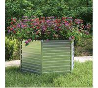 vidaXL Lit surélevé Jardinière 129x129x77 cm Acier galvanisé Argenté