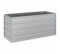 vidaXL Lit Surélevé de Jardin Jardinière Bac à Fleurs Pot de Plantes Lit de Plantation Balcon Extérieur 100x40x45 cm Acier Galvanisé Argenté