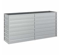 vidaXL Lit Surélevé de Jardin Jardinière Bac à Fleurs Pot de Plantes Lit de Plantation Balcon Extérieur 160x40x77 cm Acier Galvanisé Argenté