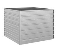 vidaXL Lit Surélevé de Jardin Jardinière Bac à Fleurs Pot de Plantes Lit de Plantation Balcon Extérieur 100x100x77 cm Acier Galvanisé Argenté