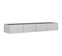vidaXL Lit Surélevé de Jardin Jardinière Bac à Fleurs Pot de Plantes Lit de Plantation Balcon Extérieur 320x80x45 cm Acier Galvanisé Argenté