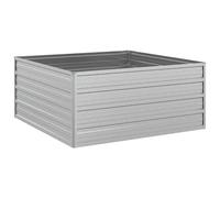 vidaXL Lit Surélevé de Jardin Jardinière Bac à Fleurs Pot de Plantes Lit de Plantation Balcon Extérieur 100x100x45 cm Acier Galvanisé Argenté
