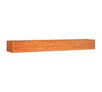vidaXL Lit Surélevé de Jardin, Jardinière d'Extérieur, Pot de Fleurs, Bac à Plantes, Boîte de Plantation Balcon Patio, 400x80x45 cm Rouillé Acier Corten