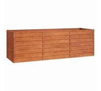 vidaXL Lit Surélevé de Jardin, Jardinière d'Extérieur, Pot de Fleurs, Bac à Plantes, Boîte de Plantation Balcon Patio, 240x80x77 cm Rouillé Acier Corten