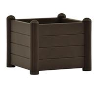 vidaXL Lit Surélevé de Jardin Jardinière d'Extérieur Pot de Fleurs Bac à Plantes Lit de Plantation Plate-Bande Cour PP Moka 43x43x35 cm